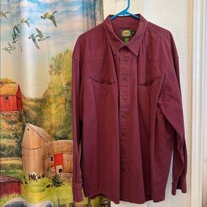 Cabelas Men’s 2XL Long Sleeve Button Front Shirt